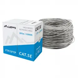Lanberg Bobina Cable de Red RJ45 Cat.5E FTP Trenzado CCA 305m Gris