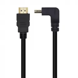 Aisens Cable HDMI Acodado 2.0 4K Macho/Macho 2m Negro