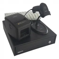 Approx Apppospack3380usb Pos Pack para TPV Impresora + Cajón Portamonedas + Lector + Papel