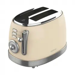 Cecotec Toast&Taste 800 Vintage Light Beige Tostadora Doble Ranura Extra Ancha 850W