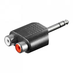 Goobay Adaptador Audio Estéreo 2xRCA a Jack 6.35mm Negro
