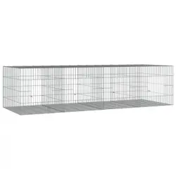 Jaula Para Conejos 4 Paneles Hierro Galvanizado 217x79x54 Cm Vidaxl