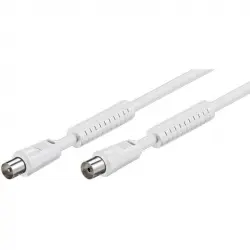 Goobay Cable Coaxial Antena con Ferrita 1.5m Blanco