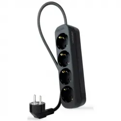 Nanocable Regleta de Enchufes con 4 Tomas Tipo F 1.4m Negro