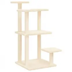 Postes Rascadores Para Gatos Con Plataformas Crema 98,5 Cm Vidaxl