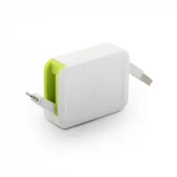 Muvit Cable USB-Lightning MFI 2.4A Retráctil hasta 80cm Blanco/Verde