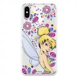 Funda Oficial Disney Campanilla Peter Pan Flores Transparente para iPhone X