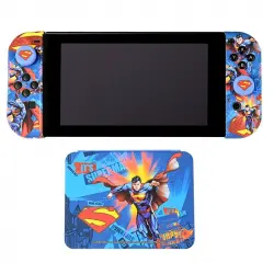 FR-TEC Superman Hard Cases + Grips + Caja de 16 Juegos para Nintendo Switch