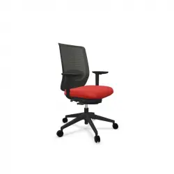Actiu Trim Silla de Oficina Malla Negra/Roja