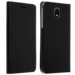 Avizar Flip Book Cover Funda Cartera Negra para Samsung Galaxy J3 2017