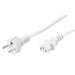 Goobay Cable de Alimentación para CPU Recto C14/C13 2m Blanco