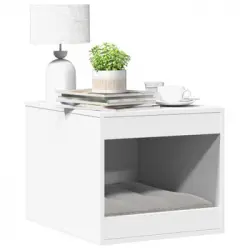 Mueble Arenero Para Gatos Madera Ingeniería Blanco 47x59x42 Cm