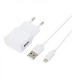 Adaptador HIGH ONE SECTEUR 2,4A + cable lightning blanco 1M