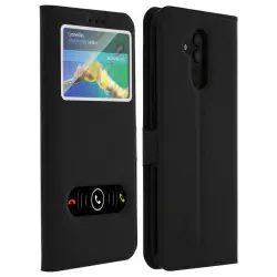 Avizar Funda Doble Ventana Negra para Huawei Mate 20 Lite
