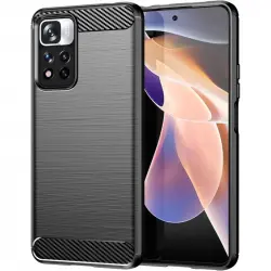 Max Power Digital Funda Fibra Carbono Xiaomi Redmi Note 11 Pro Plus 5g Antigolpes Silicona Negra