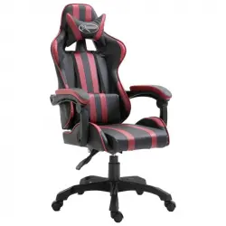 VidaXL Volutha Silla Gaming con Reposabrazos Reclinable Granate