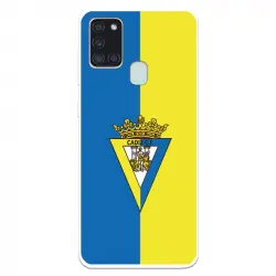 Funda Licencia Oficial del Cádiz CF Escudo Fondo Bicolor para Samsung Galaxy A21S