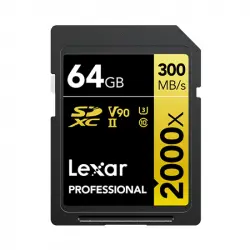 Lexar Professional 2000x Gold Series SDHC 64GB UHS-II U3 V90 Clase 10
