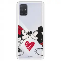 Funda Oficial Clásicos de Disney Mickey y Minnie Beso para Samsung Galaxy A71