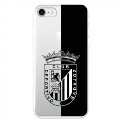 Funda Licencia Oficial Club Deportivo Badajoz Escudo Fondo Negro y Transparente para iPhone 8