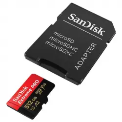 SanDisk Extreme PRO MicroSDXC 512GB Clase 10 U3 V30 A2 + Adaptador SD