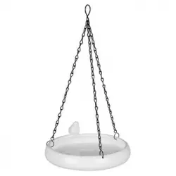 Trixie Bebedero Blanco | Bañera Colgante, Cerámica, 500 Ml, Ø21 Cm