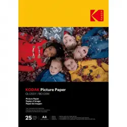 Kodak 9891624 25 Hojas Papel Fotográfico Brillante A4 180g/m² para Impresión de Inyección de Tinta