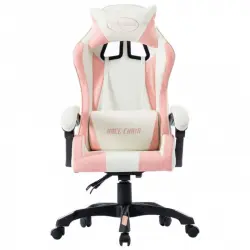 VidaXL Silla Gaming Cuero Sintético Rosa/Blanco
