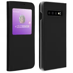 Avizar Funda Libro con Ventana Negra para Samsung Galaxy S10