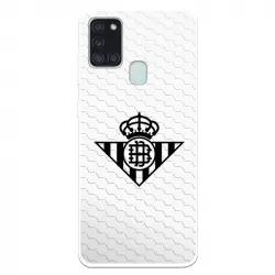 Funda Licencia Oficial Real Betis Balompié Escudo Negro Fondo Red para Samsung Galaxy A21S