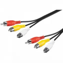 Goobay Cable AV 3x RCA Macho/Macho 2m Negro