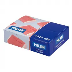 Milan Caja 24 Gomas de Borrar Nata 624 Blanco