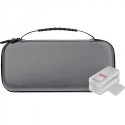 Nuwa Funda Antigolpes Gris+ 4 Estuches de Juegos/Tarjetas para Nintendo Switch Lite
