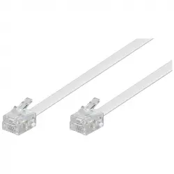 Goobay Cable de Teléfono RJ11 6P4C Macho/Macho 10m Blanco