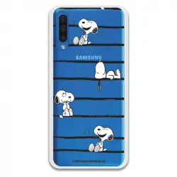 Funda Oficial de Peanuts Snoopy Rayas para Samsung Galaxy A50