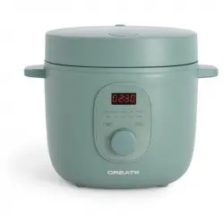 Create Rice Cooker Studio Arrocera Eléctrica de 2L con Cesta Vaporera Verde Sage