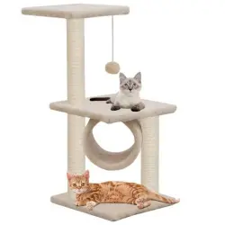 Rascador con postes de sisal para gatos color Beige