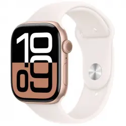 Apple Watch Series 10 GPS 46mm Caja Aluminio Oro Rosa con Correa Deportiva Rosa Rubor M/L