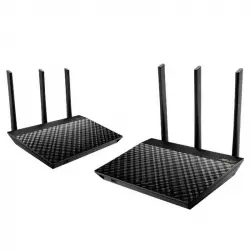 Asus RT-AC66U AiMesh AC1750 Pack 2 Routers WiFi Doble Banda Gigabit Negro