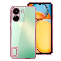 Cool Funda Bumper con Borde Metalizado Rosa para Xiaomi Redmi 13C/13C 5G/POCO C65