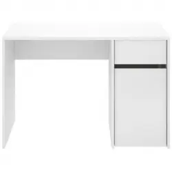 Dekit Bali Mesa de Escritorio con Cajón y Puerta 74,5x110x50cm Blanco