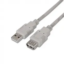 Nanocable Cable Prolongador USB 2.0 Tipo A Macho/Hembra 1.8m Beige
