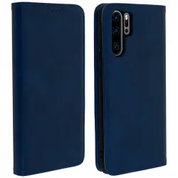 Avizar Funda Cartera Función Soporte Azul Oscuro Para Huawei P30 Pro