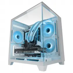 Mars Gaming Mc-3cm Caja Microatx Vista 3d Triple Cristal Templado Doble Cámara Lateral Blanco