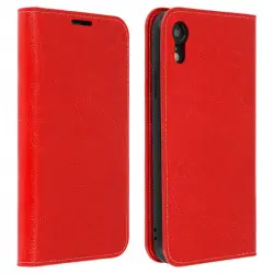 Avizar Funda de Cuero Roja para iPhone XR