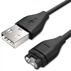 OcioDual Cable Cargador Datos USB para Smartwatch Garmin Negro