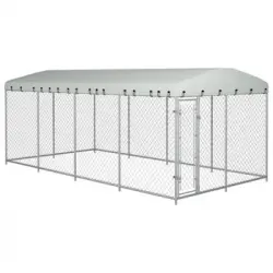 Perrera De Exterior | Jaula Para Perro | Parque Para Mascotas Con Techo 8x4x2,3 M Cfw783737
