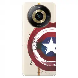 Funda Para Realme 11 Pro Plus Oficial De Marvel Capitán América Escudo Transparente - Marvel