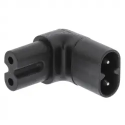 Adaptador para Cable de Alimentación IEC-320-C8 a IEC-320-C7 Angulado 90/270º