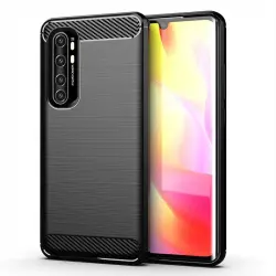 Max Power Digital Funda Fibra De Carbono Para Xiaomi Mi Note 10 Lite Antigolpes Silicona Negra